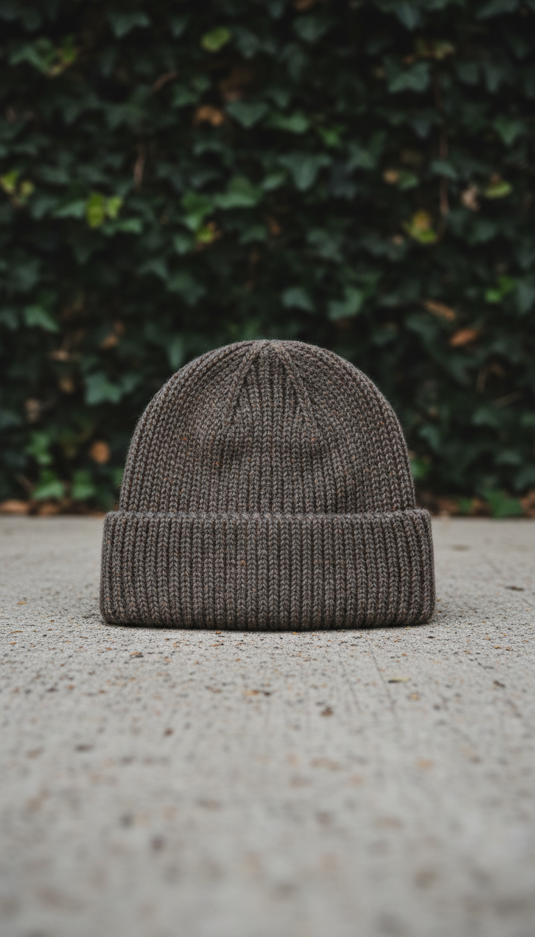Slate Brown Knit Cap in a new setting