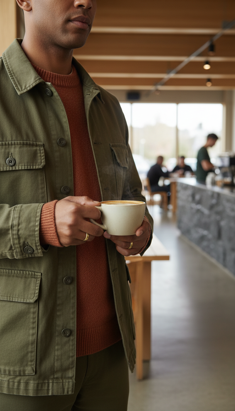 Terracotta Wool Pullover in use