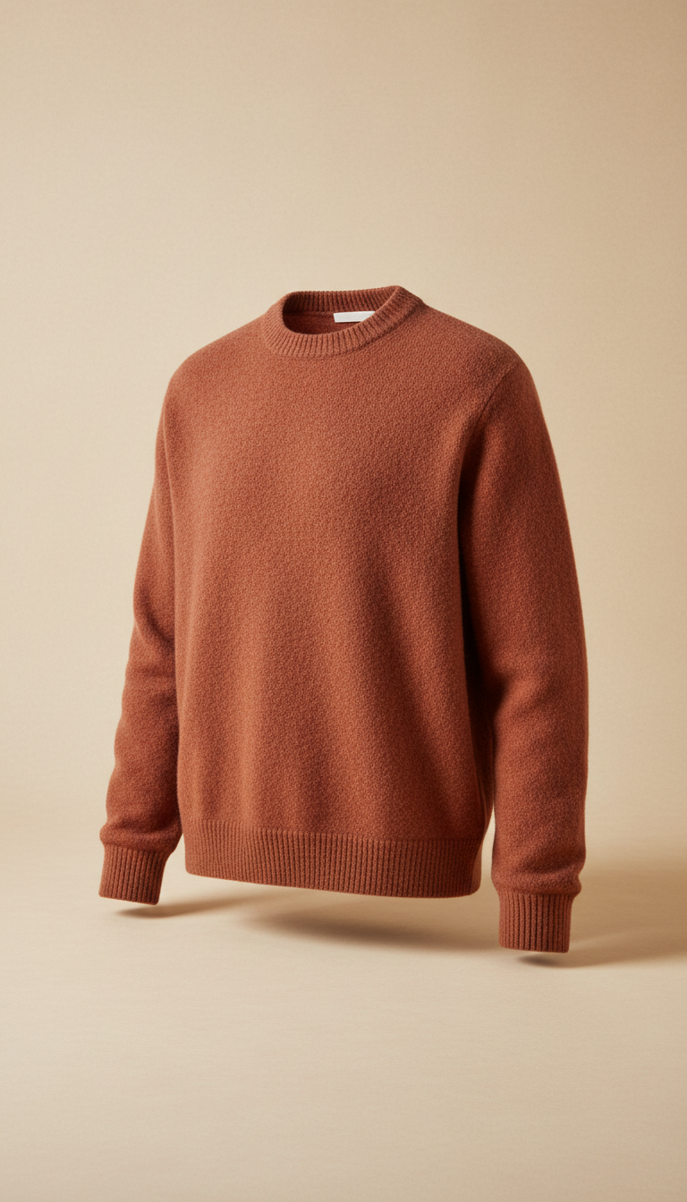 With soft, even illumination and a subtle shadow beneath for grounding. The shot highlights the pullover's quality and...