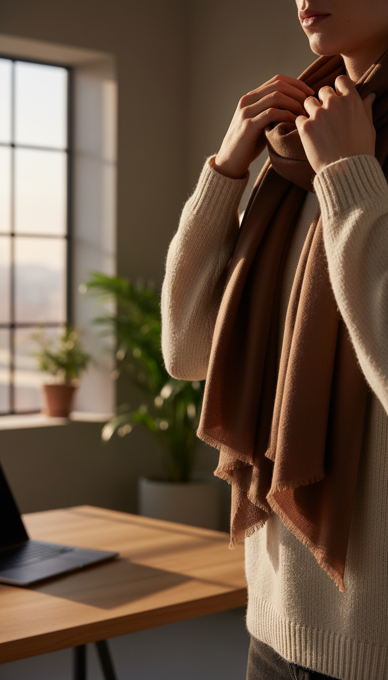 Cotton Scarf in use