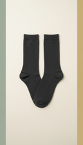 Classic bamboo viscose crew socks in Deep Graphite, Flat lay as default: products arranged parallel to the camera on matte...