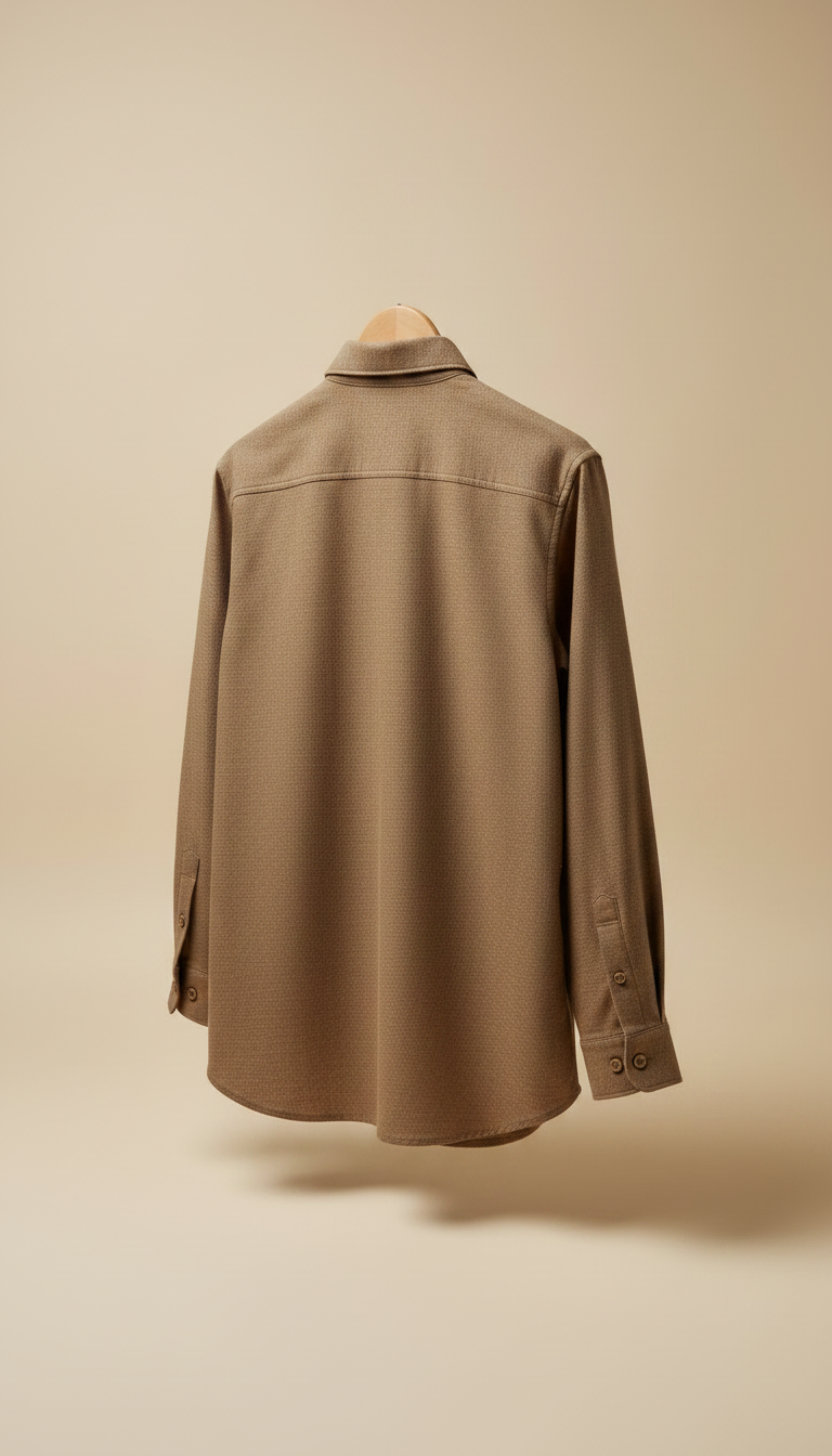 Alternate angle view of Earthy Brown Button-Up Shirt