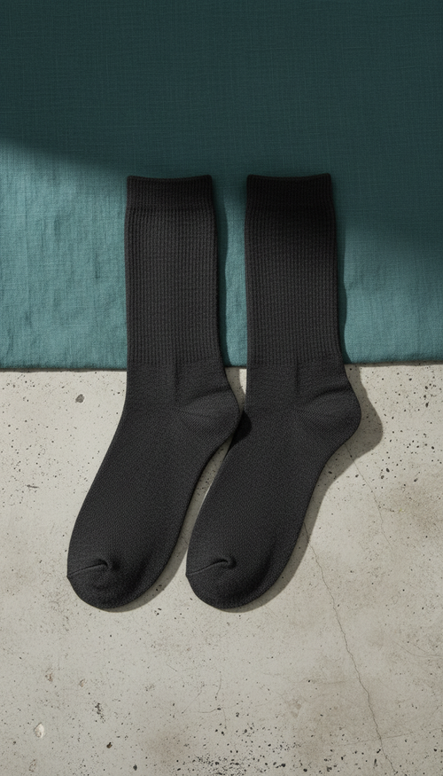 Bamboo Viscose Socks Deep Graphite in a new setting